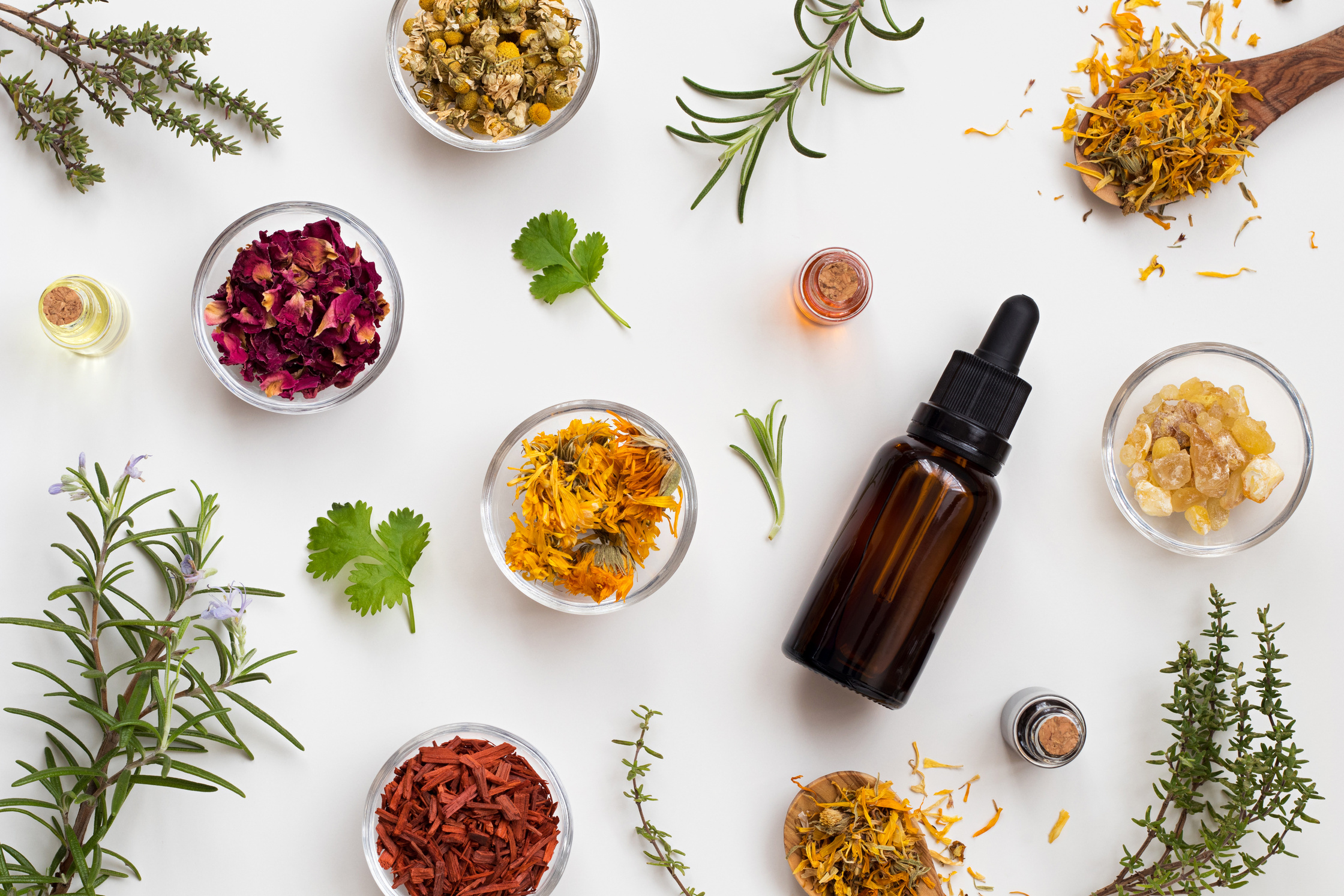 Selection of Essential Oils and Herbs 
